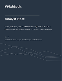 Pitchbook Analyst Note: ESG, Impact, and Greenwashing in PE and VC